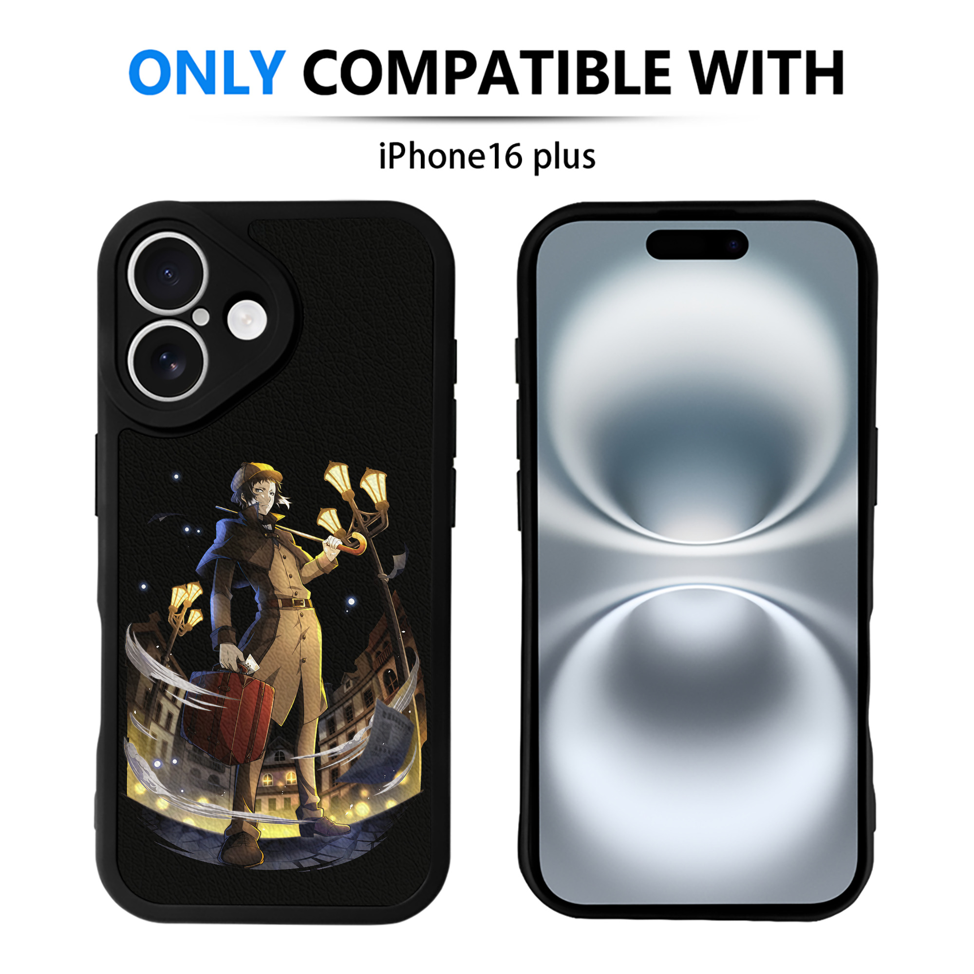 （画像用） 文豪ストレイドッグス Bungo Stray Dogs 【iPhone 16シリーズ対応】シリコンスマホケース（レザー調） 材質：シリコン